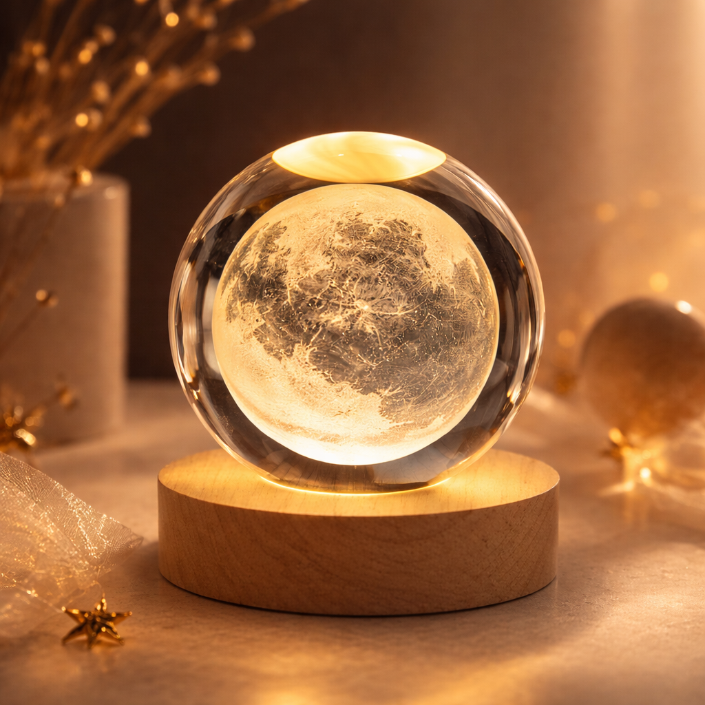 3D Crystal Ball Lamp LED Night Light 💎 | Perfect Gift 🎁